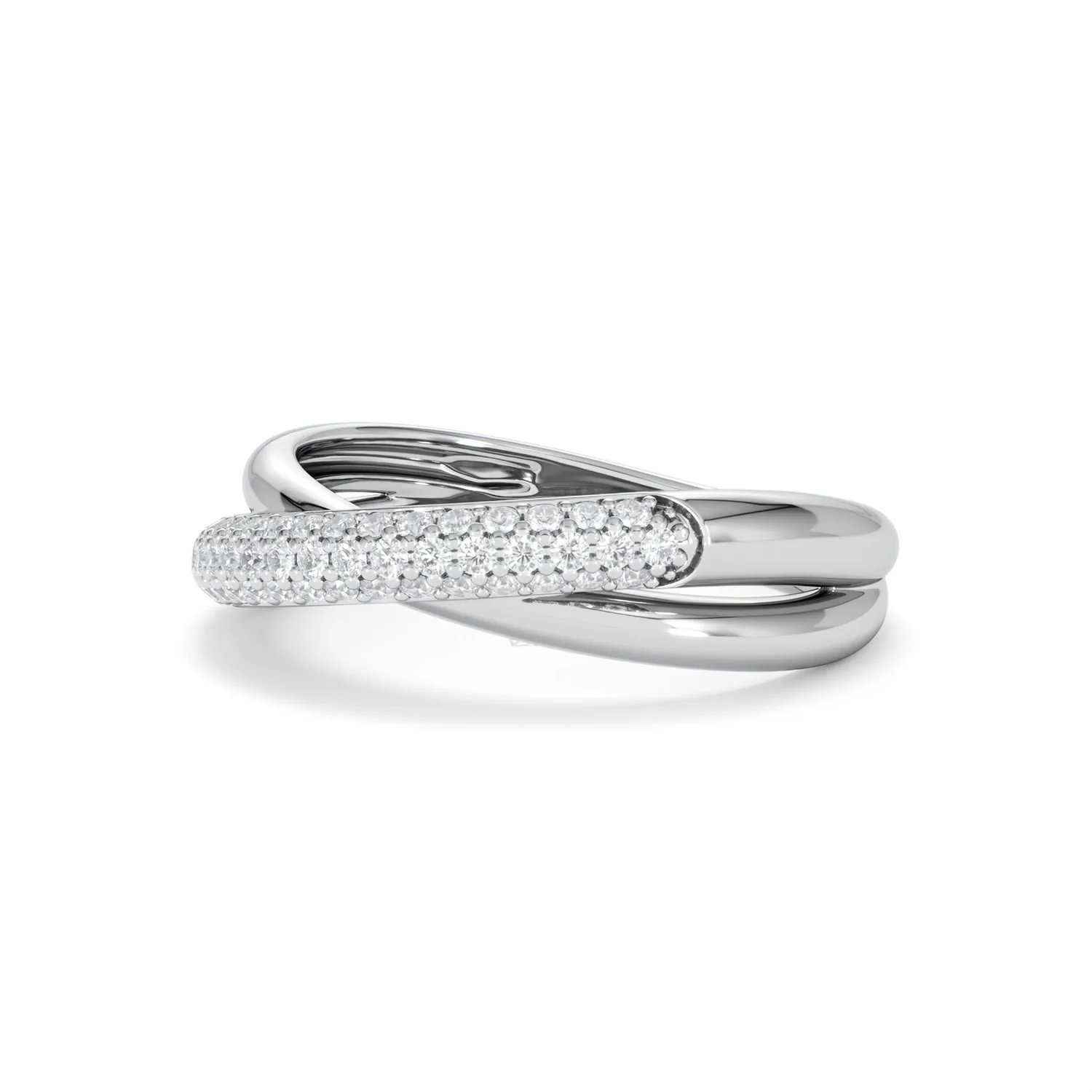 Crossover Set Lab Diamond Ring 0.35ct in 925 Silver - Image 83