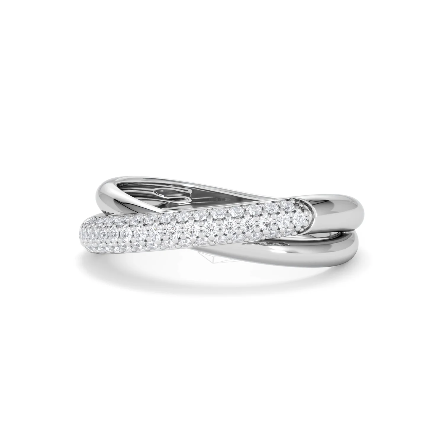 Crossover Set Lab Diamond Ring 0.35ct in 925 Silver - Image 86