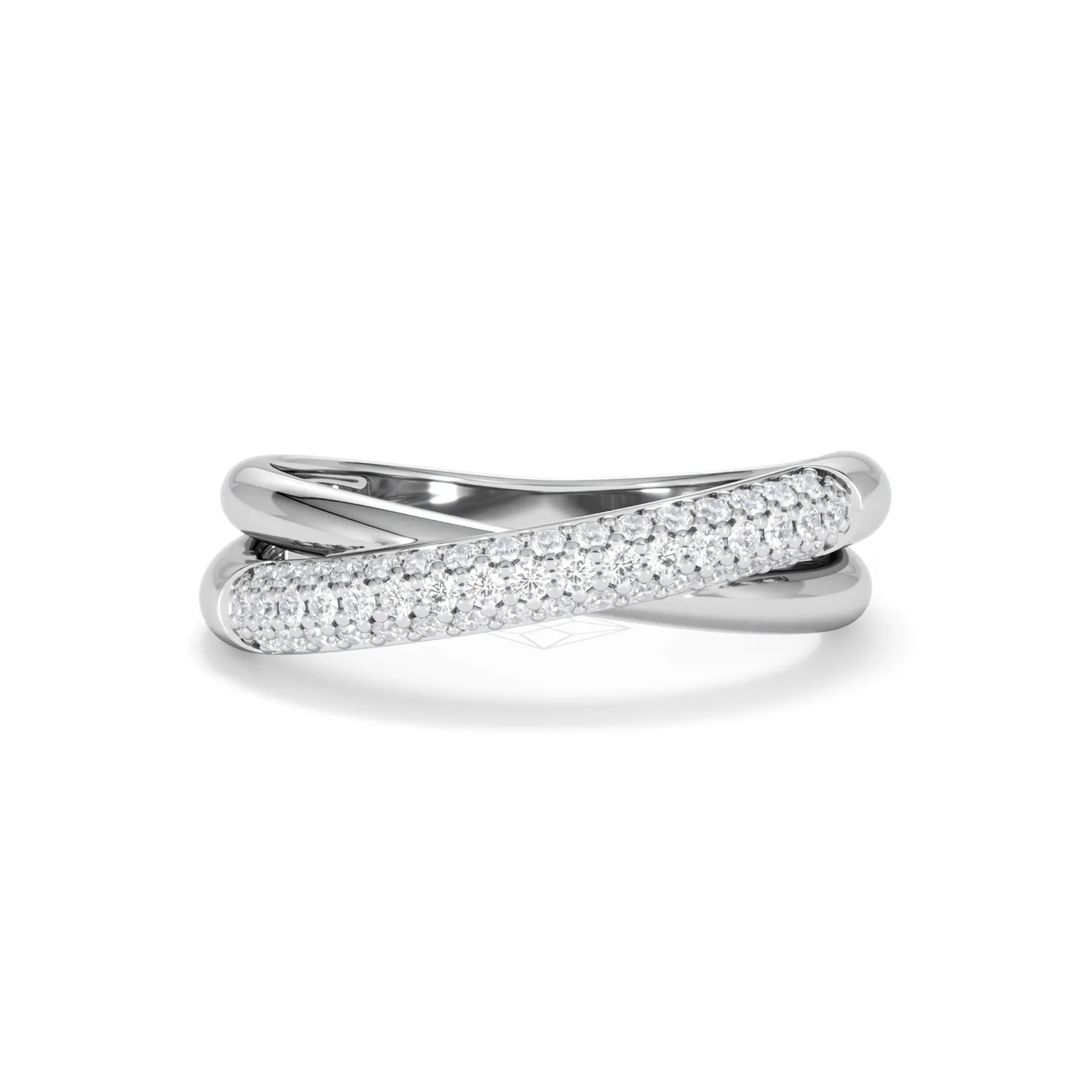 Crossover Set Lab Diamond Ring 0.35ct in 925 Silver - Image 91
