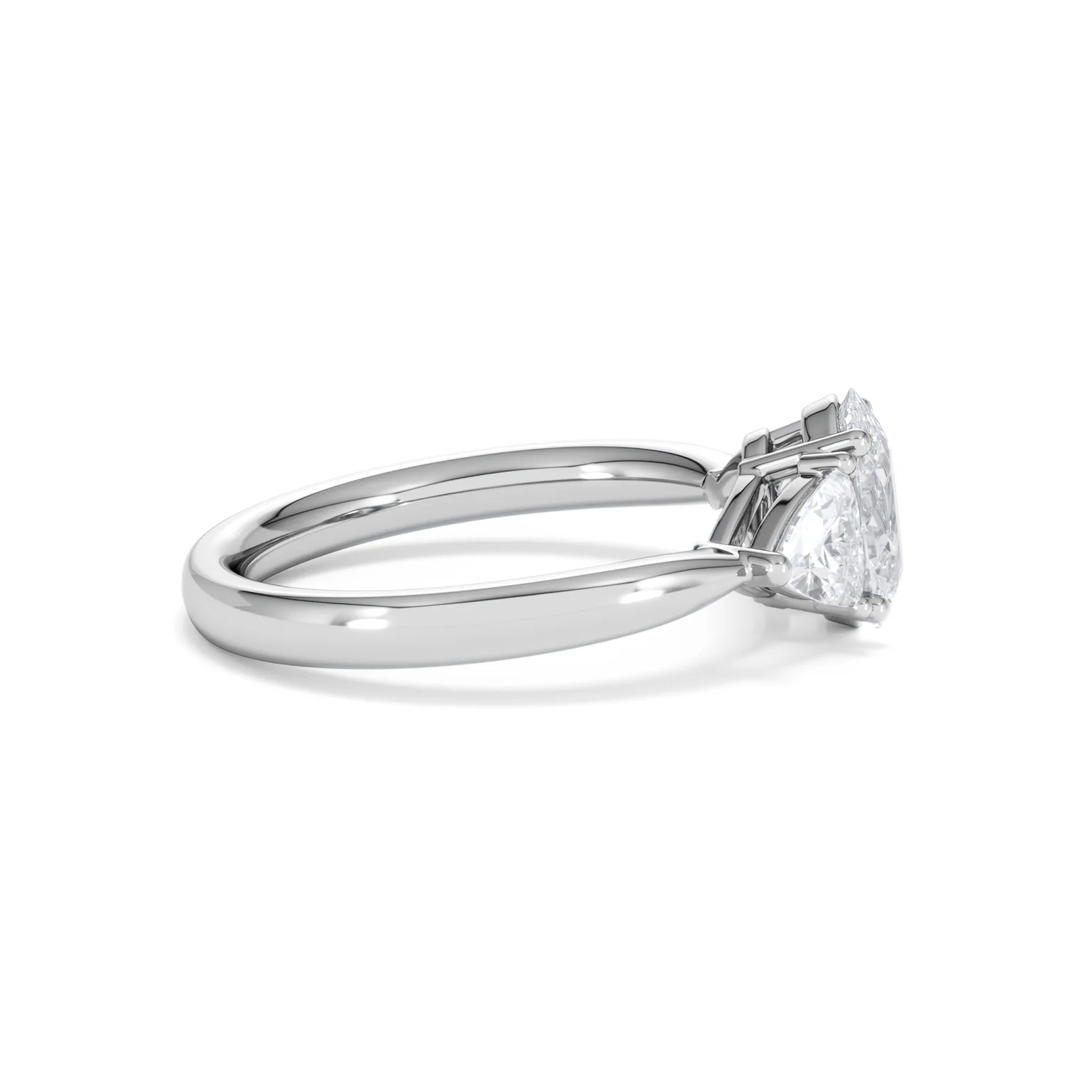Dalia Lab Diamond Oval with Trillions 1.70ct Ring in Platinum F/VS1 - Image 68