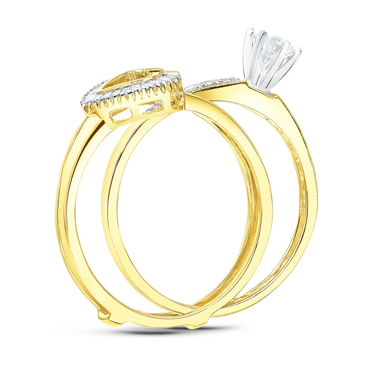 Diamond 0.65ct And 9K Gold Solitaire Ring with Shoulders - Image 3