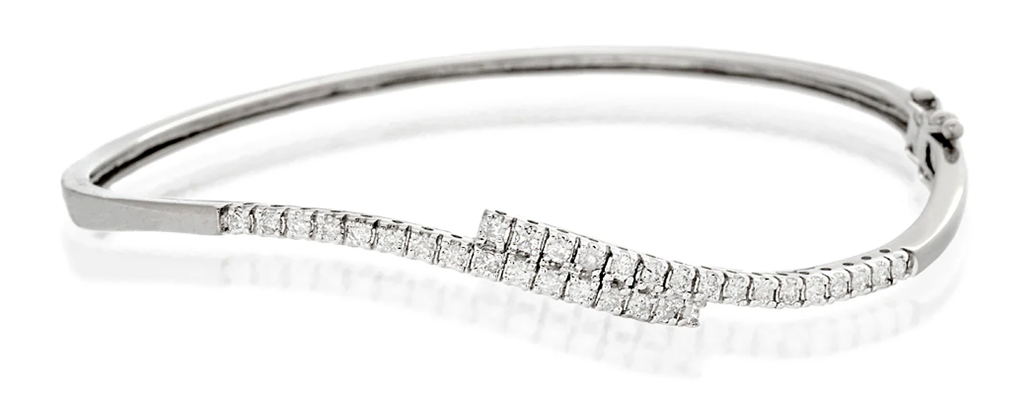 Diamond Bangle 0.50ct 9K White Gold