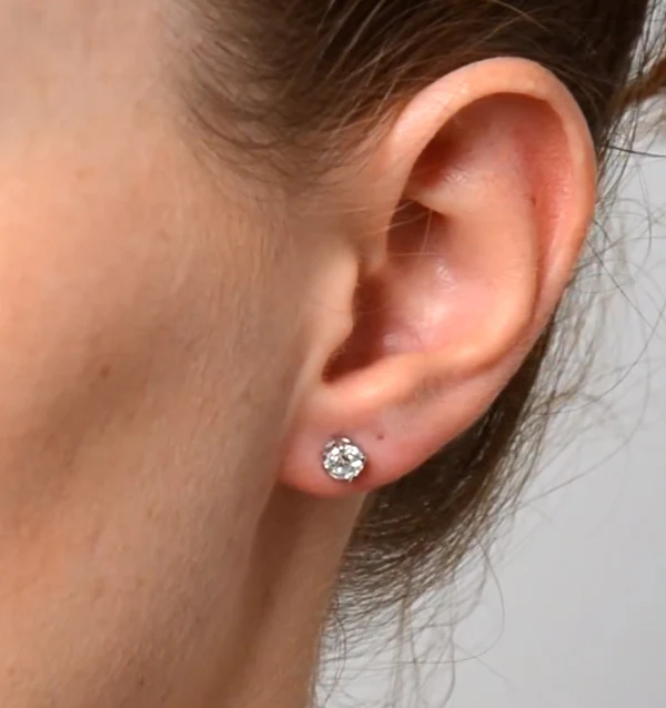 Diamond Earrings 1.00ct Look Galileo Style - 0.30ct in Platinum - Image 4
