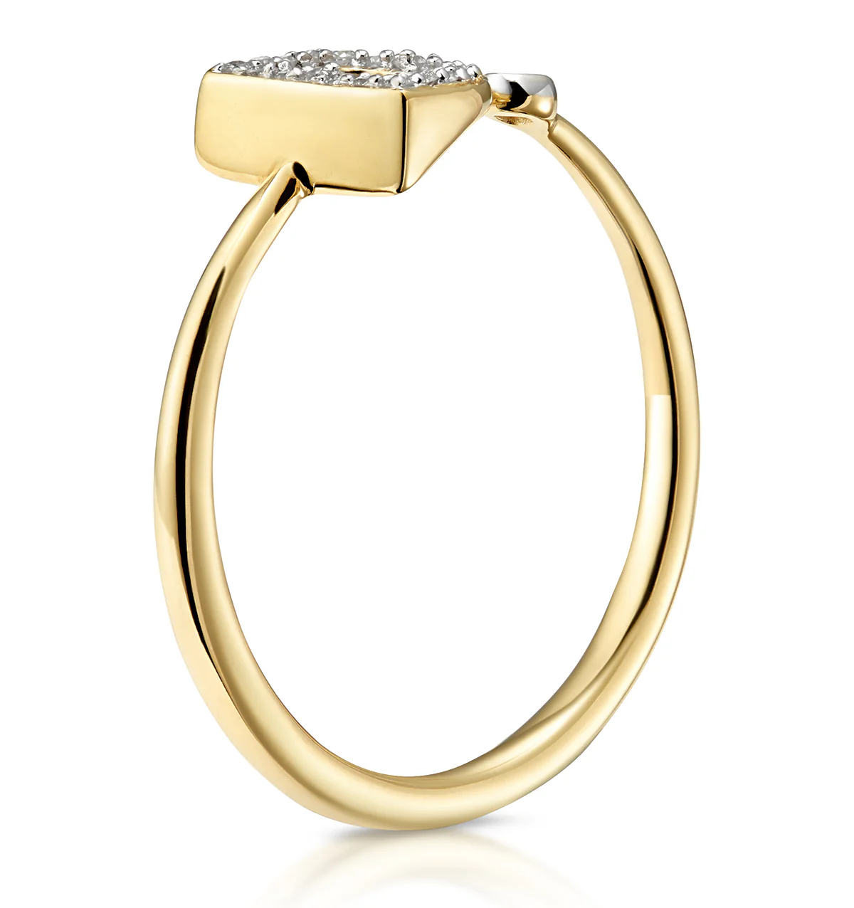 Diamond Initial 'D' Ring 0.07ct set in 9K Gold - Image 3