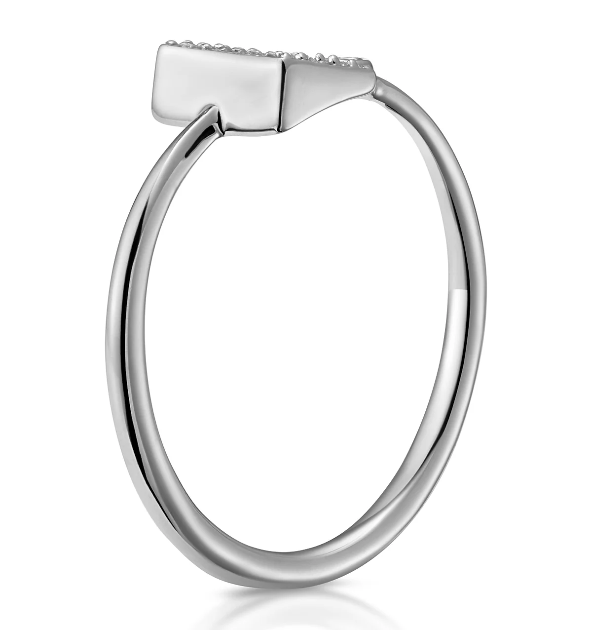 Diamond Initial 'E' Ring 0.07ct set in 9K White Gold - Image 3