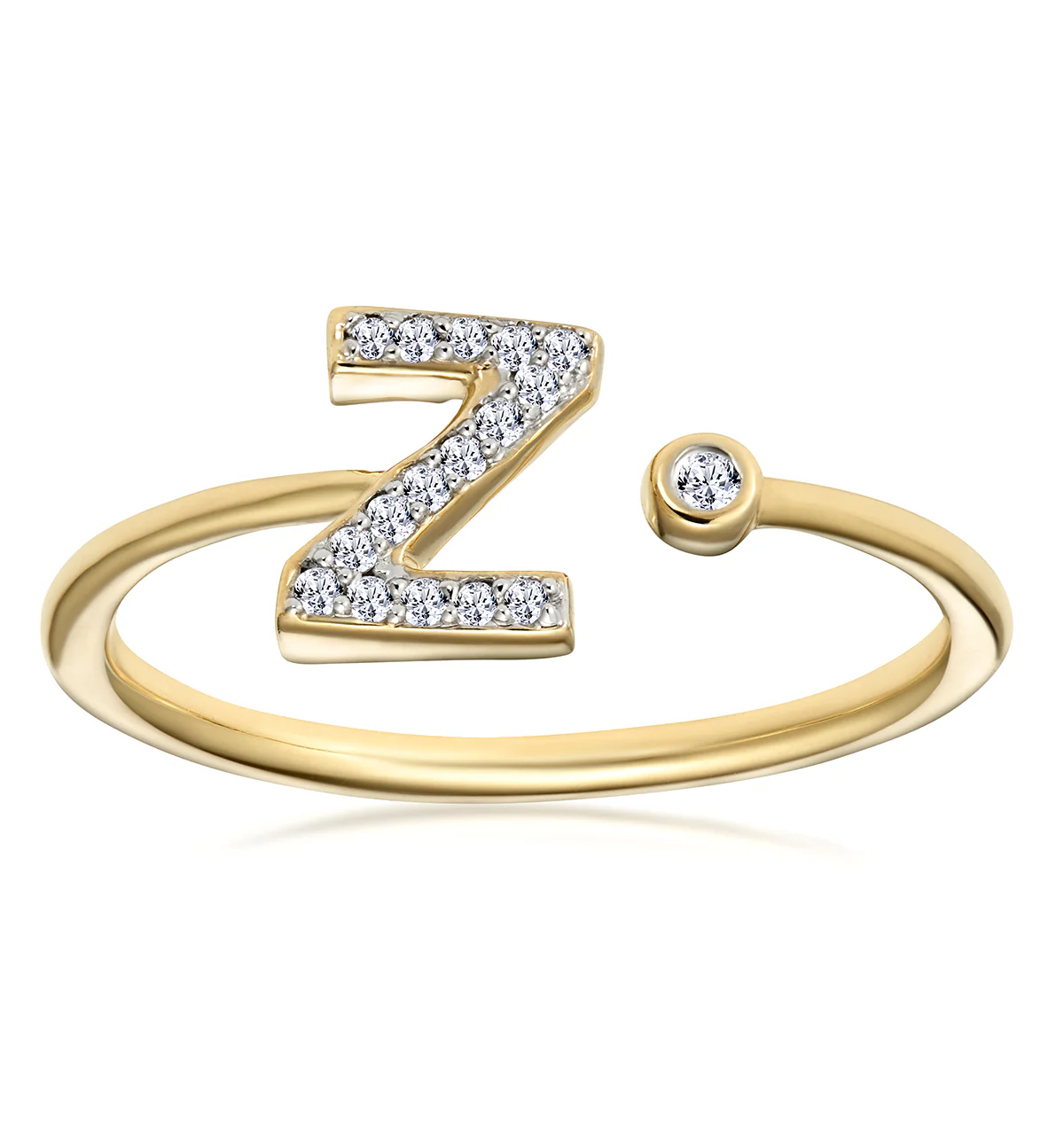 Diamond Initial 'Z' Ring 0.07ct set in 9K Gold - Image 2