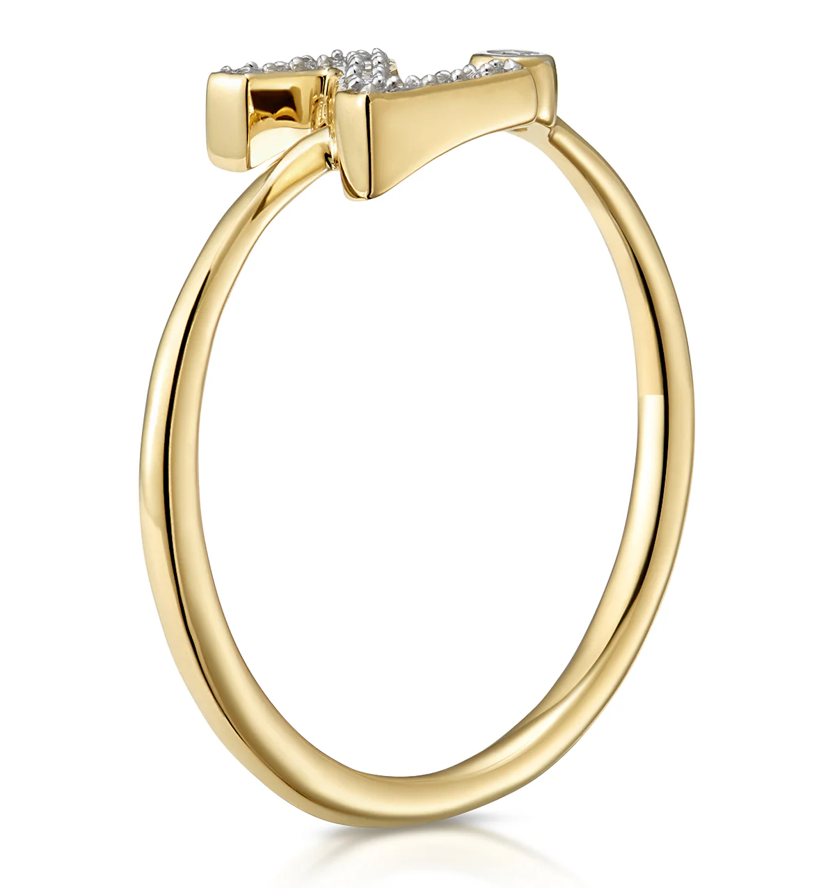 Diamond Initial 'Z' Ring 0.07ct set in 9K Gold - Image 3
