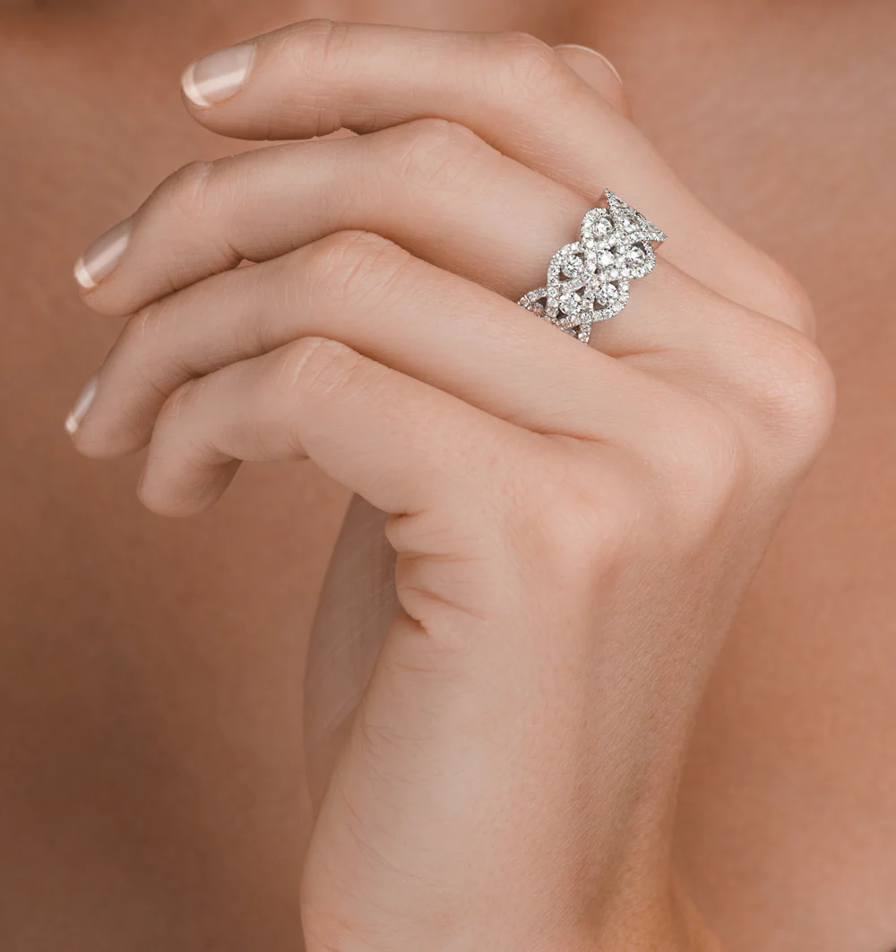 Diamond Weave 18K White Gold Ring 1.20CT H/Si - N4542Y - Image 3