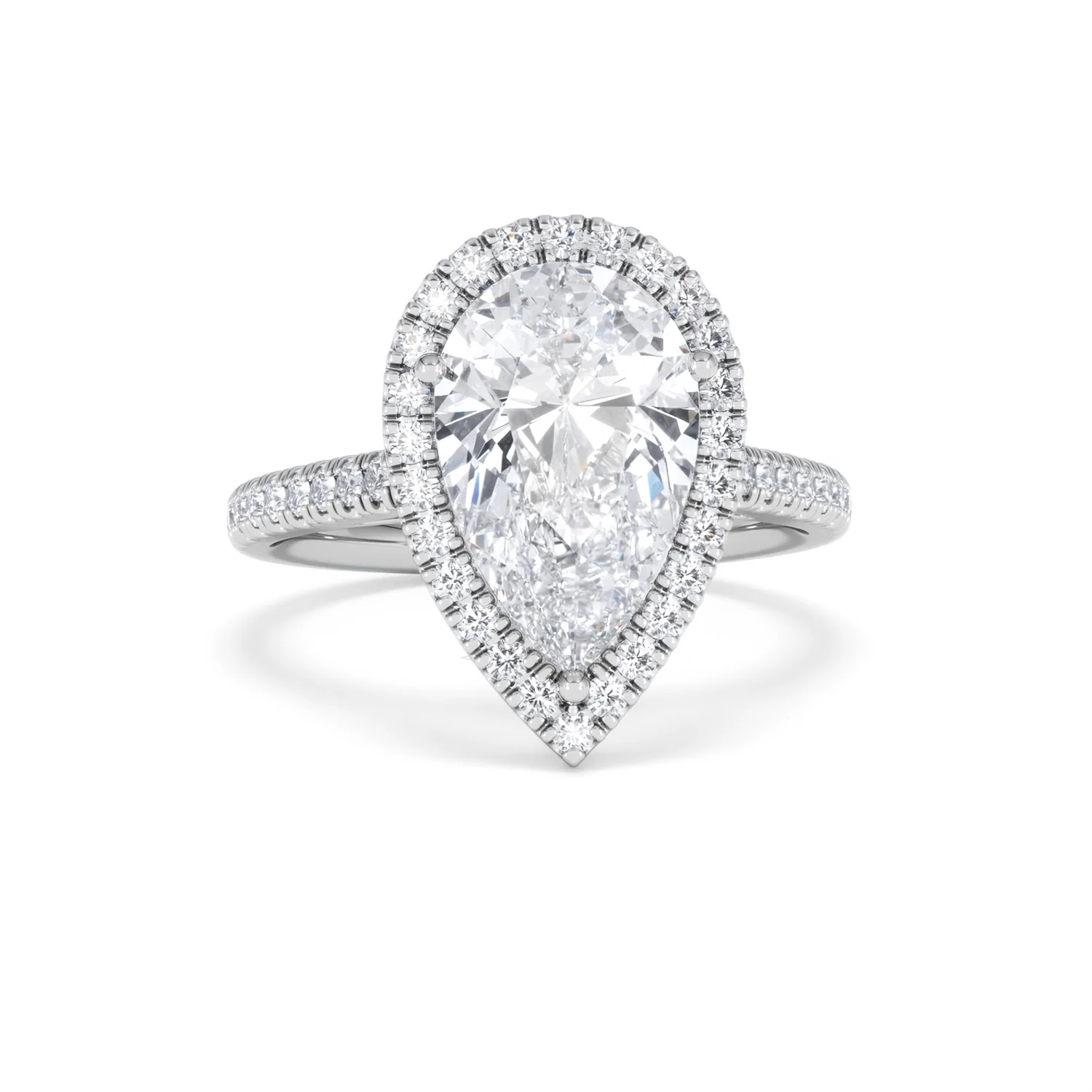 Diana 3.60ct Lab Diamond Pear Cut Engagement Ring in Platinum G/VS1 - Image 11