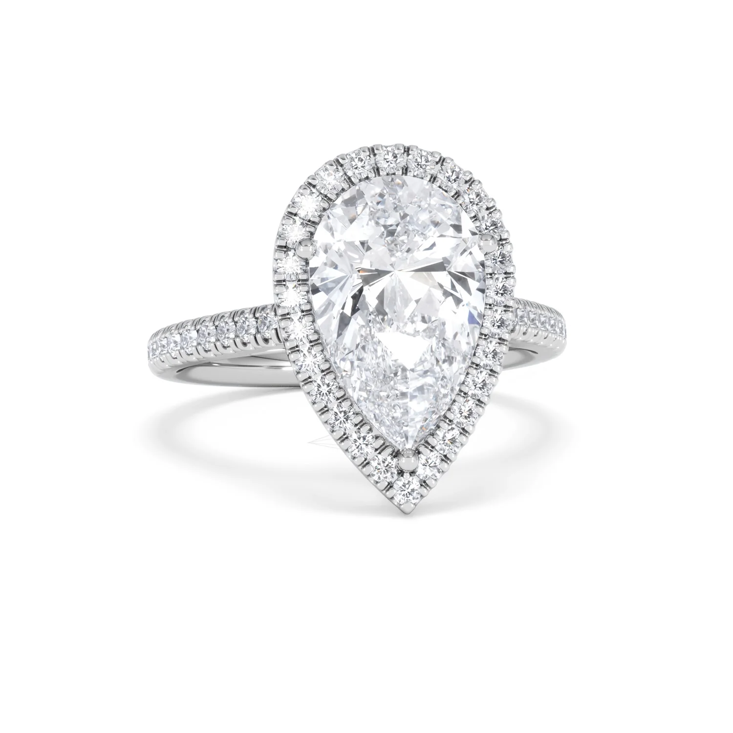 Diana 3.60ct Lab Diamond Pear Cut Engagement Ring in Platinum G/VS1 - Image 12