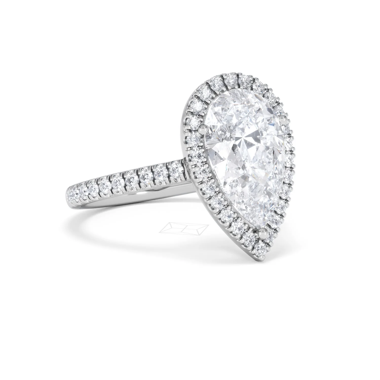 Diana 3.60ct Lab Diamond Pear Cut Engagement Ring in Platinum G/VS1 - Image 17
