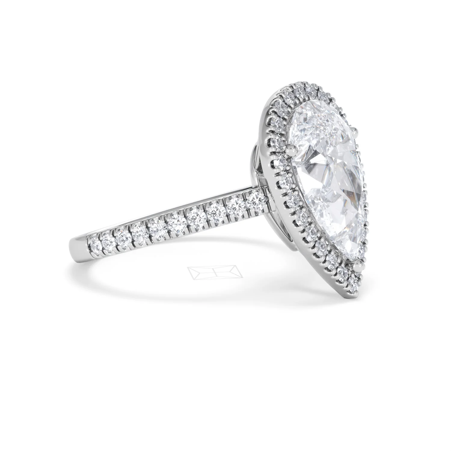 Diana 3.60ct Lab Diamond Pear Cut Engagement Ring in Platinum G/VS1 - Image 22