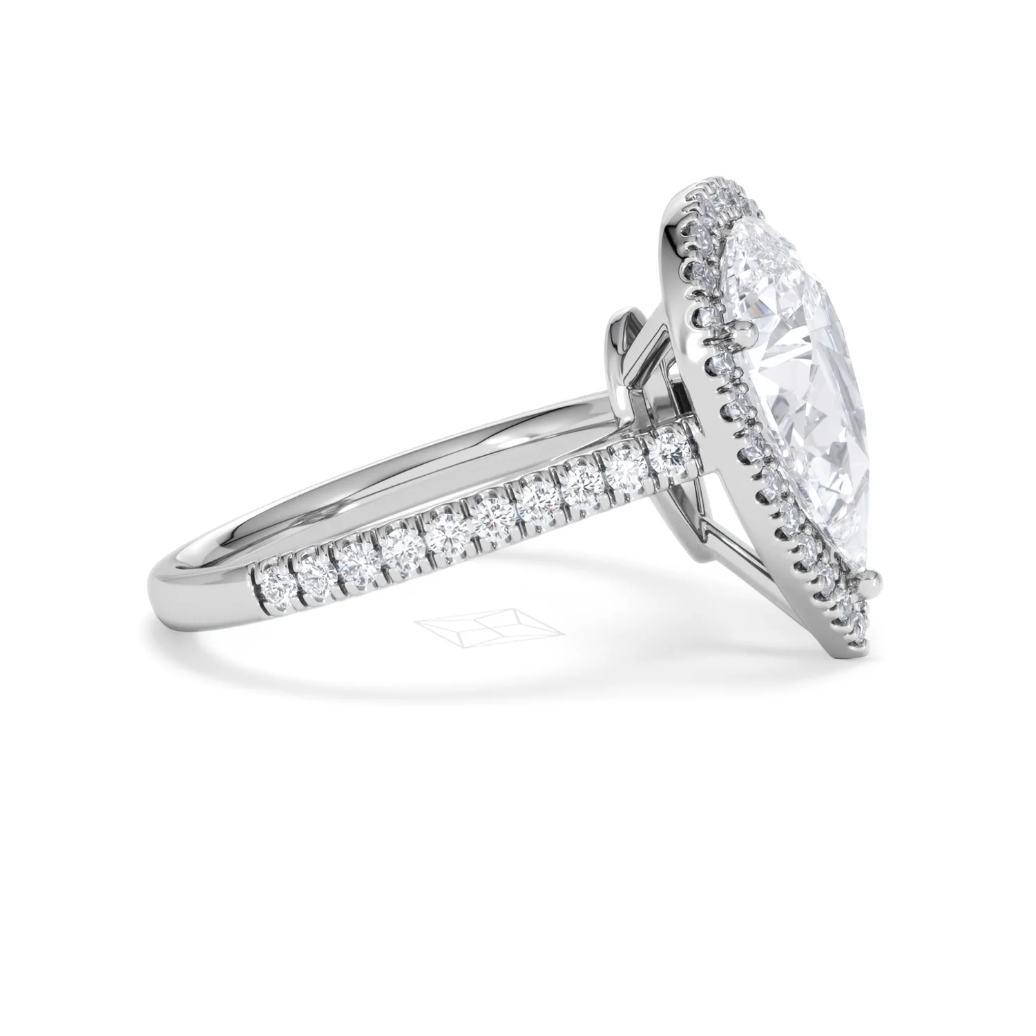 Diana 3.60ct Lab Diamond Pear Cut Engagement Ring in Platinum G/VS1 - Image 26