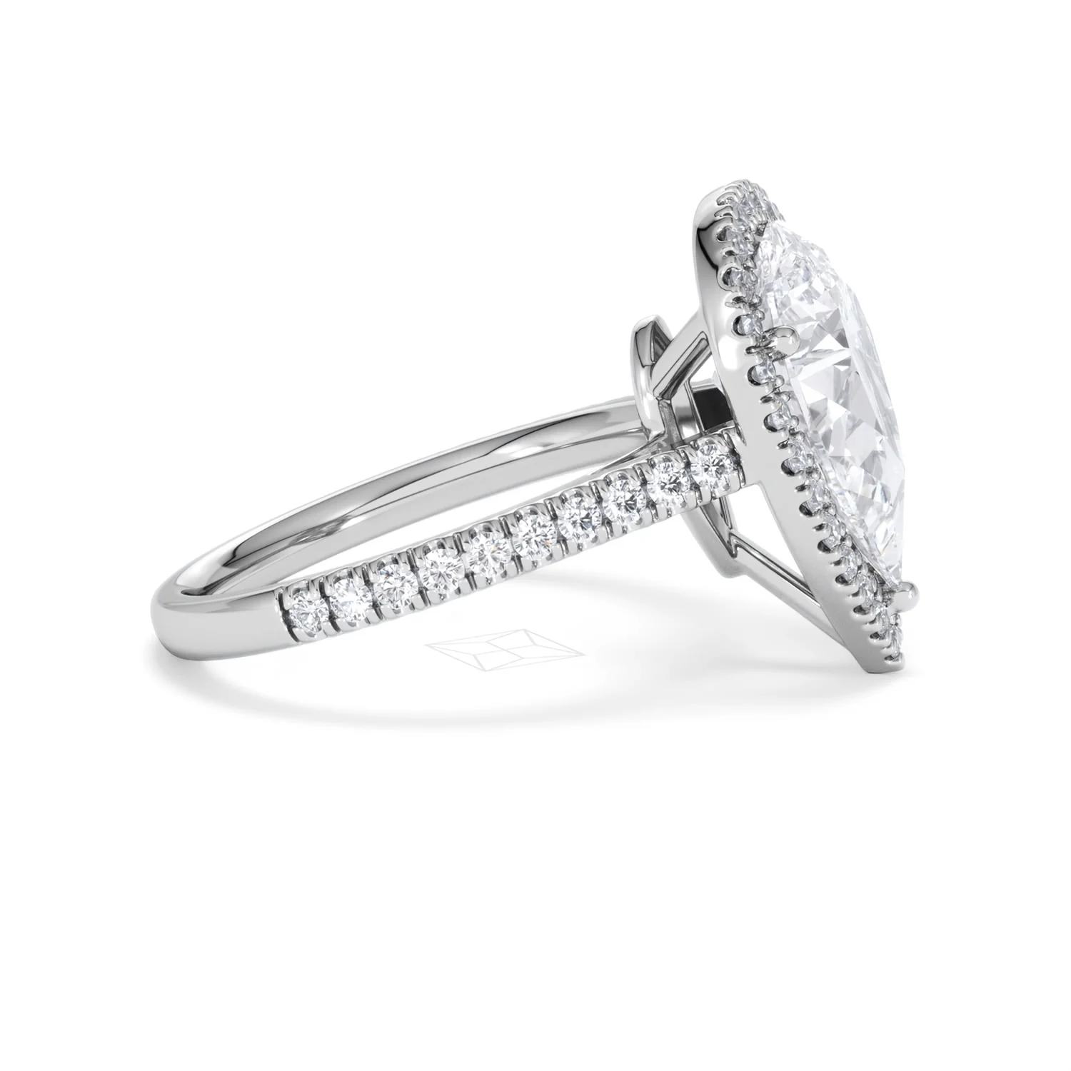 Diana 3.60ct Lab Diamond Pear Cut Engagement Ring in Platinum G/VS1 - Image 27