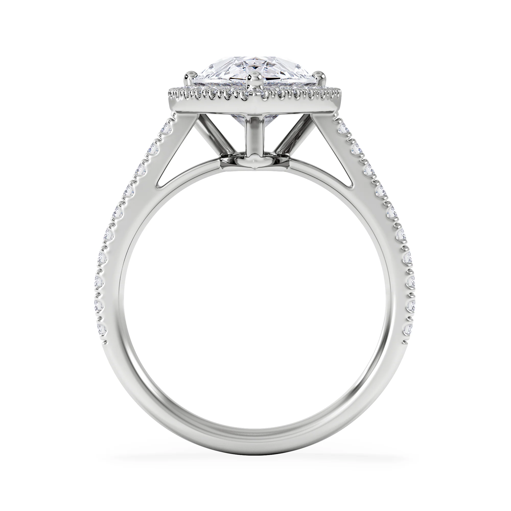 Diana 3.60ct Lab Diamond Pear Cut Engagement Ring in Platinum G/VS1 - Image 3