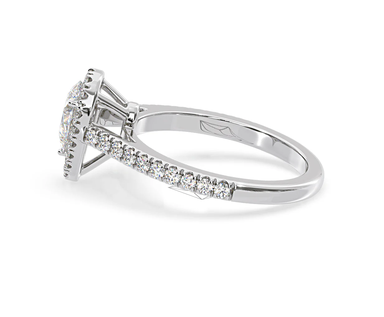 Diana Diamond Pear Halo Engagement Ring Platinum 1ct G/VS1 - Image 29