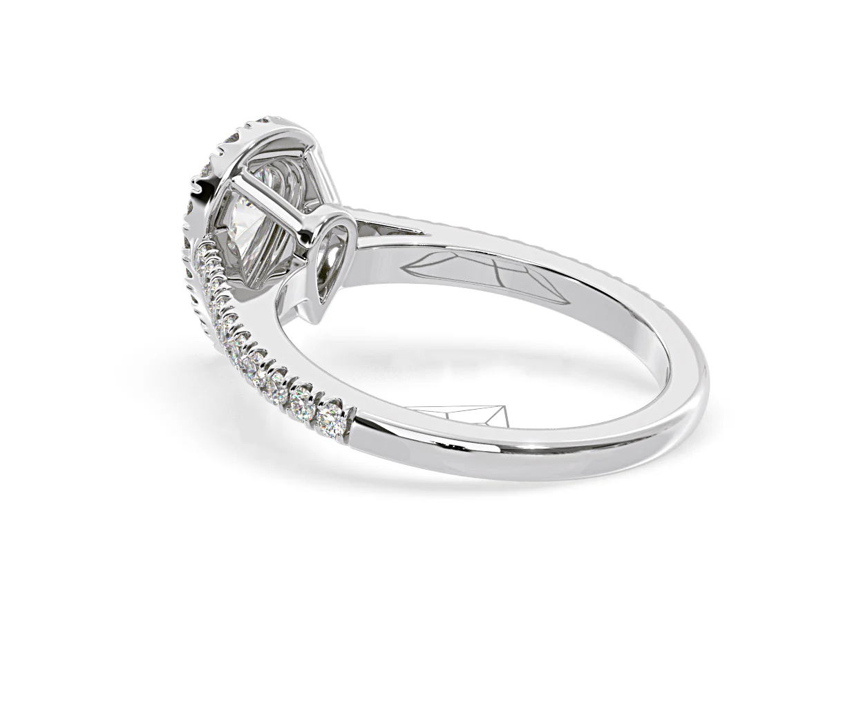 Diana Diamond Pear Halo Engagement Ring Platinum 1ct G/VS1 - Image 37