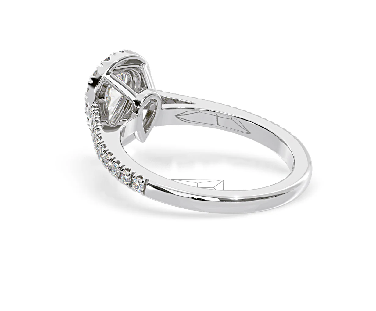 Diana Diamond Pear Halo Engagement Ring Platinum 1ct G/VS1 - Image 38