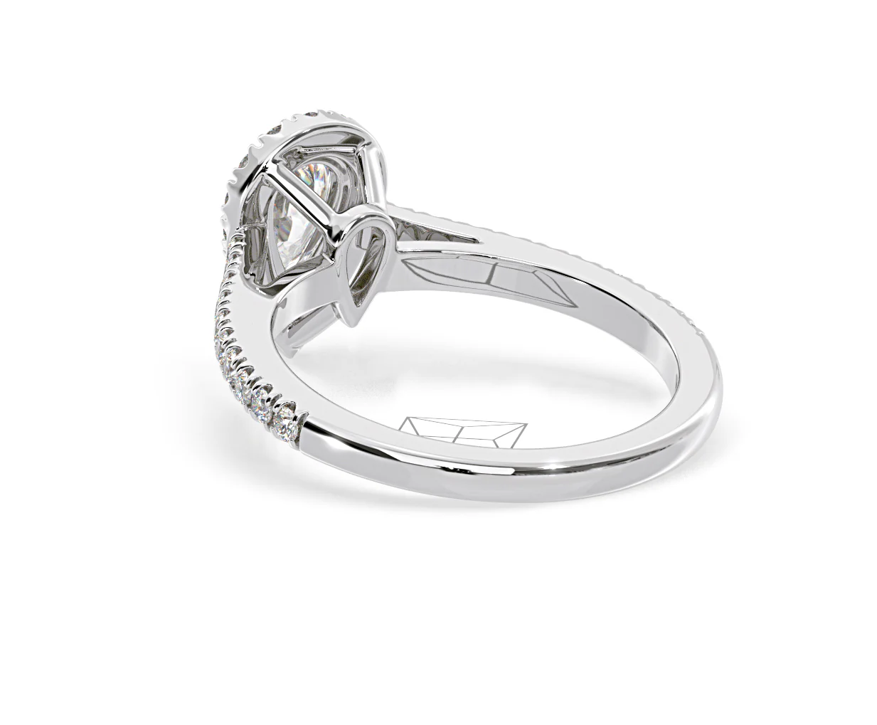 Diana Diamond Pear Halo Engagement Ring Platinum 1ct G/VS1 - Image 40
