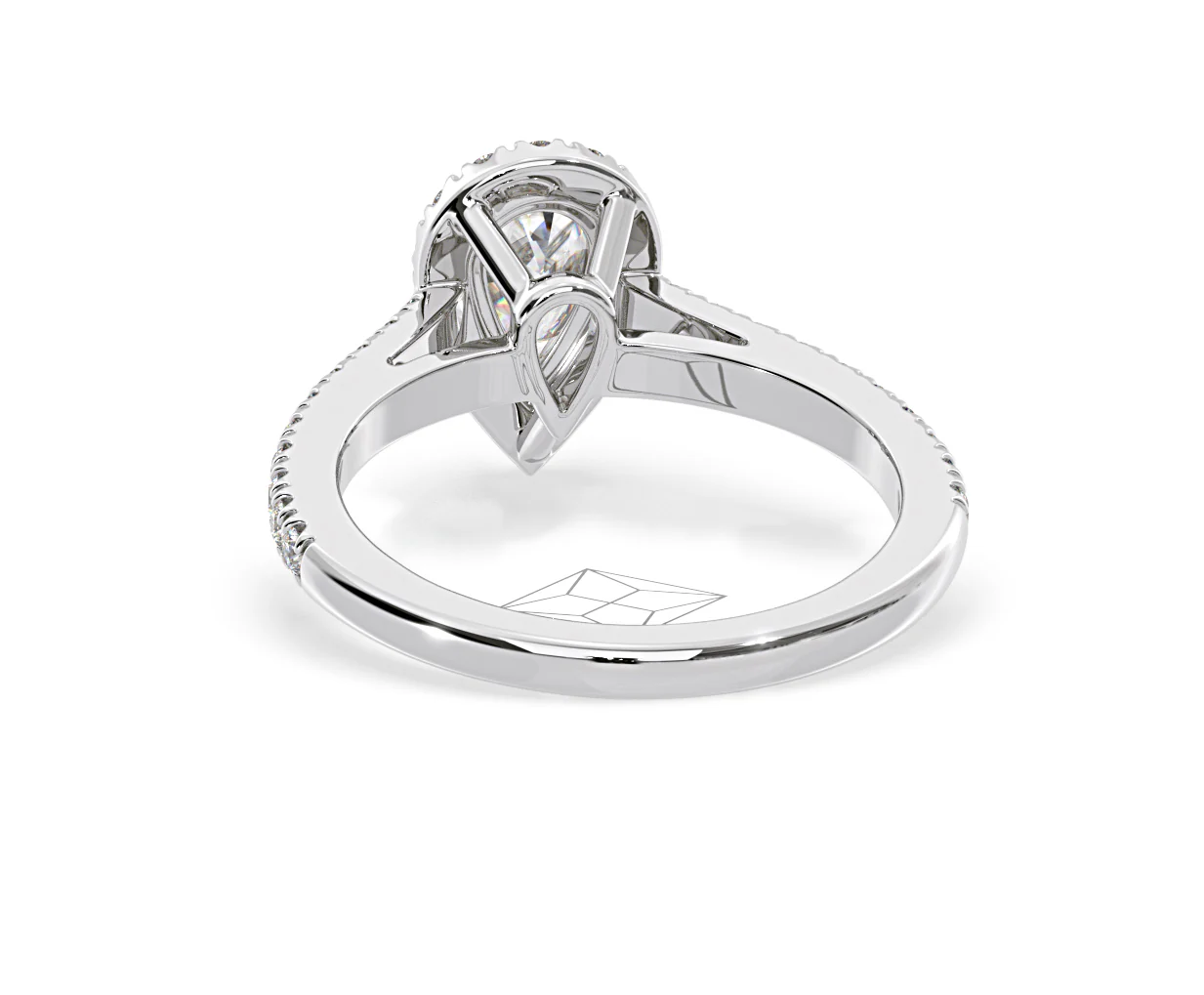 Diana Diamond Pear Halo Engagement Ring Platinum 1ct G/VS1 - Image 45