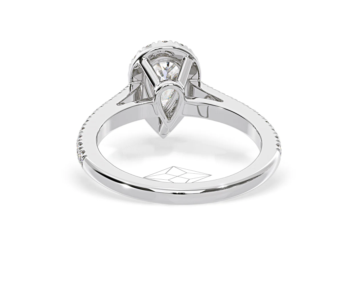Diana Diamond Pear Halo Engagement Ring Platinum 1ct G/VS1 - Image 46