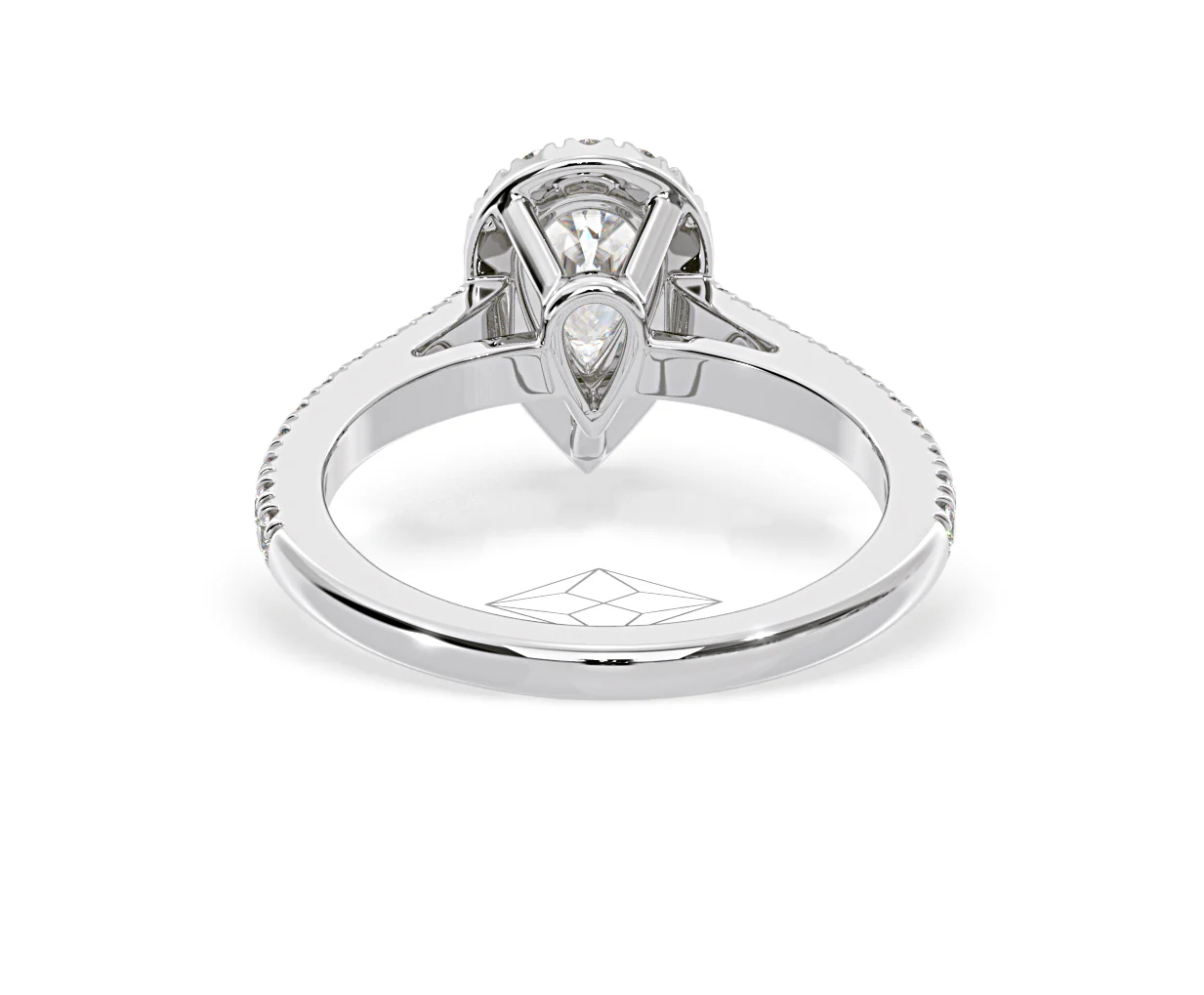 Diana Diamond Pear Halo Engagement Ring Platinum 1ct G/VS1 - Image 47