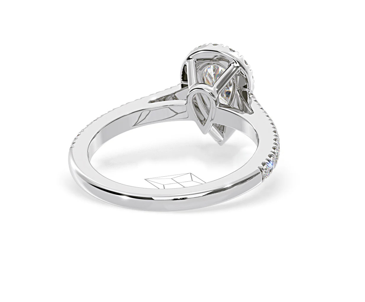 Diana Diamond Pear Halo Engagement Ring Platinum 1ct G/VS1 - Image 52
