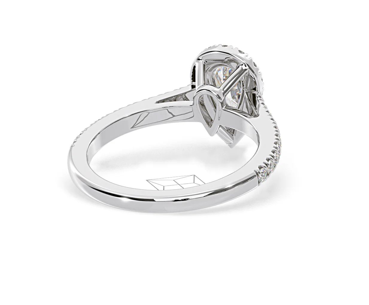 Diana Diamond Pear Halo Engagement Ring Platinum 1ct G/VS1 - Image 53