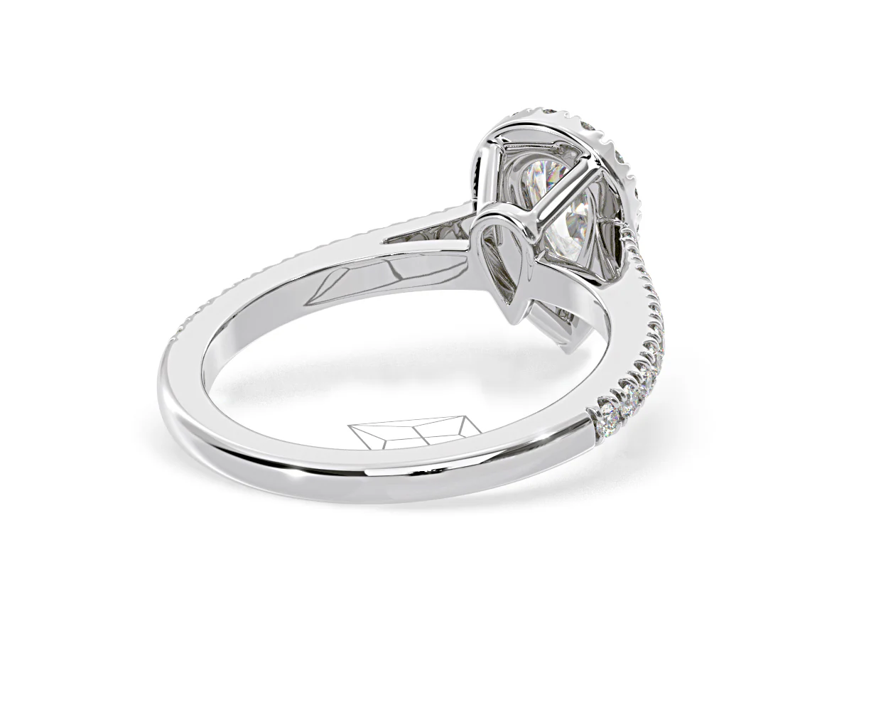 Diana Diamond Pear Halo Engagement Ring Platinum 1ct G/VS1 - Image 54