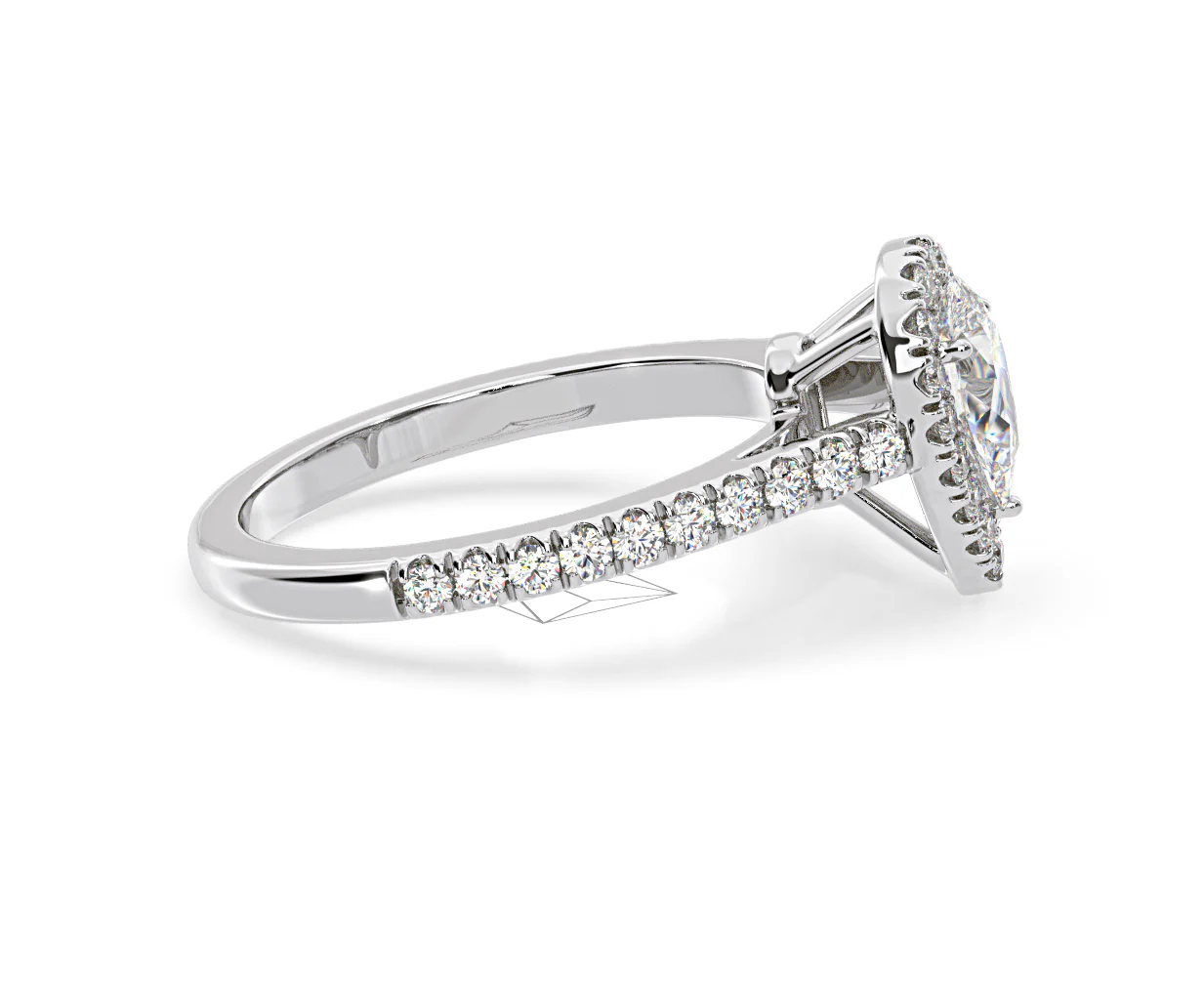 Diana Diamond Pear Halo Engagement Ring Platinum 1ct G/VS1 - Image 69