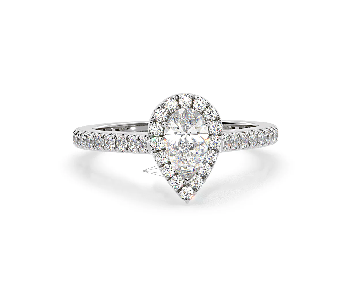 Diana Diamond Pear Halo Engagement Ring Platinum 1ct G/VS1 - Image 86