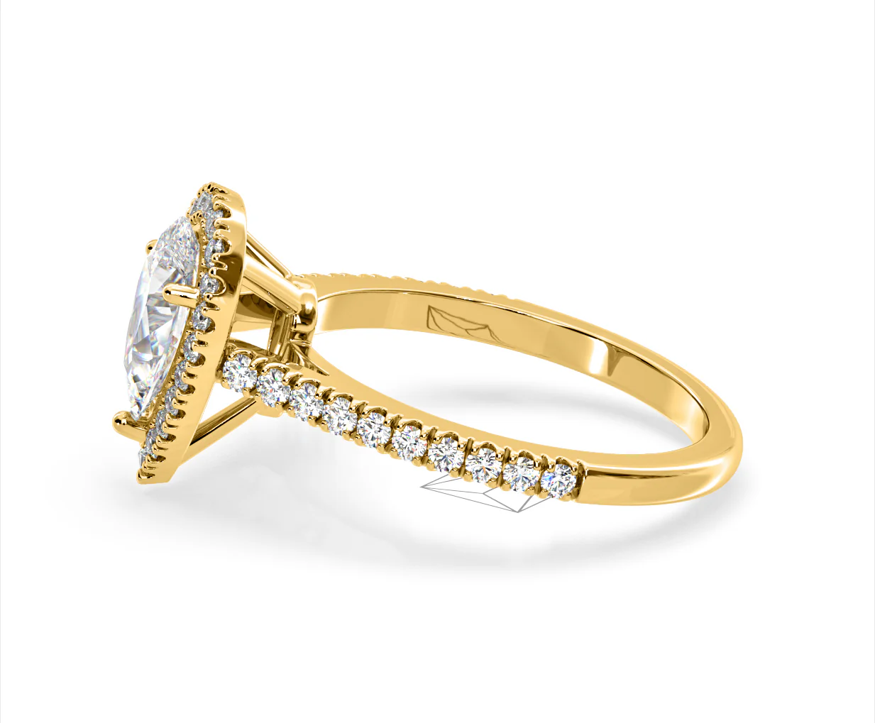 Diana Lab Diamond Pear Halo Engagement Ring in 18K Gold 1.60ct F/VS1 - Image 105