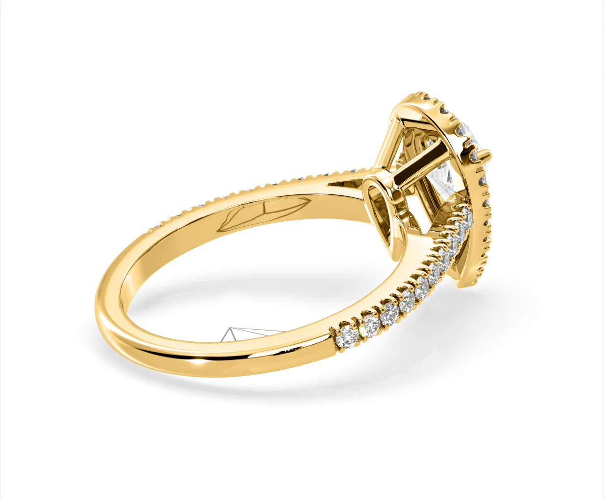 Diana Lab Diamond Pear Halo Engagement Ring in 18K Gold 1.60ct F/VS1 - Image 139