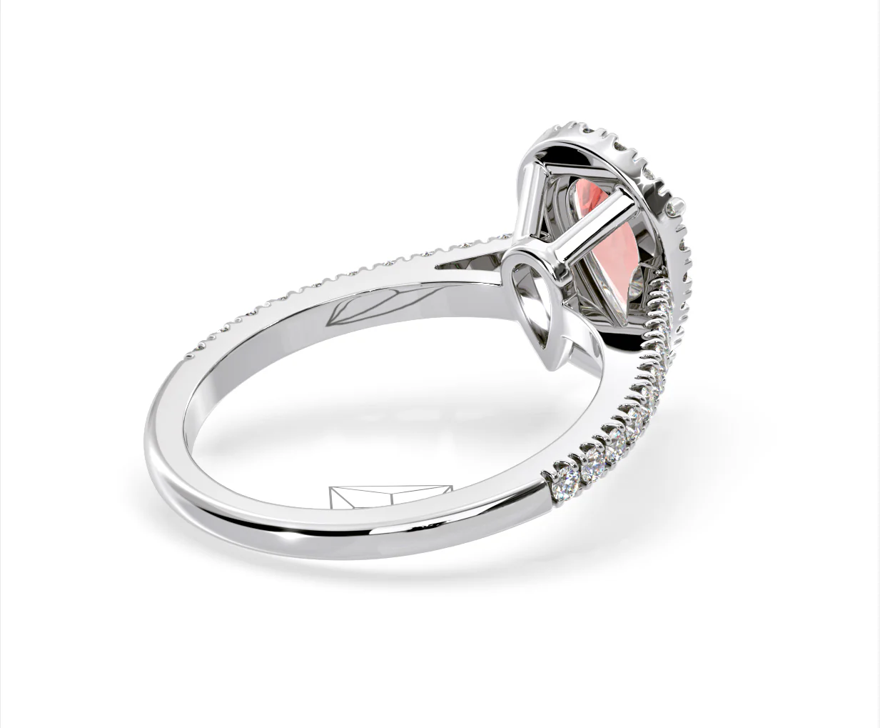 Diana Pink Lab Diamond Pear Halo Ring 1.60ct in Platinum - Elara Collection - Image 57