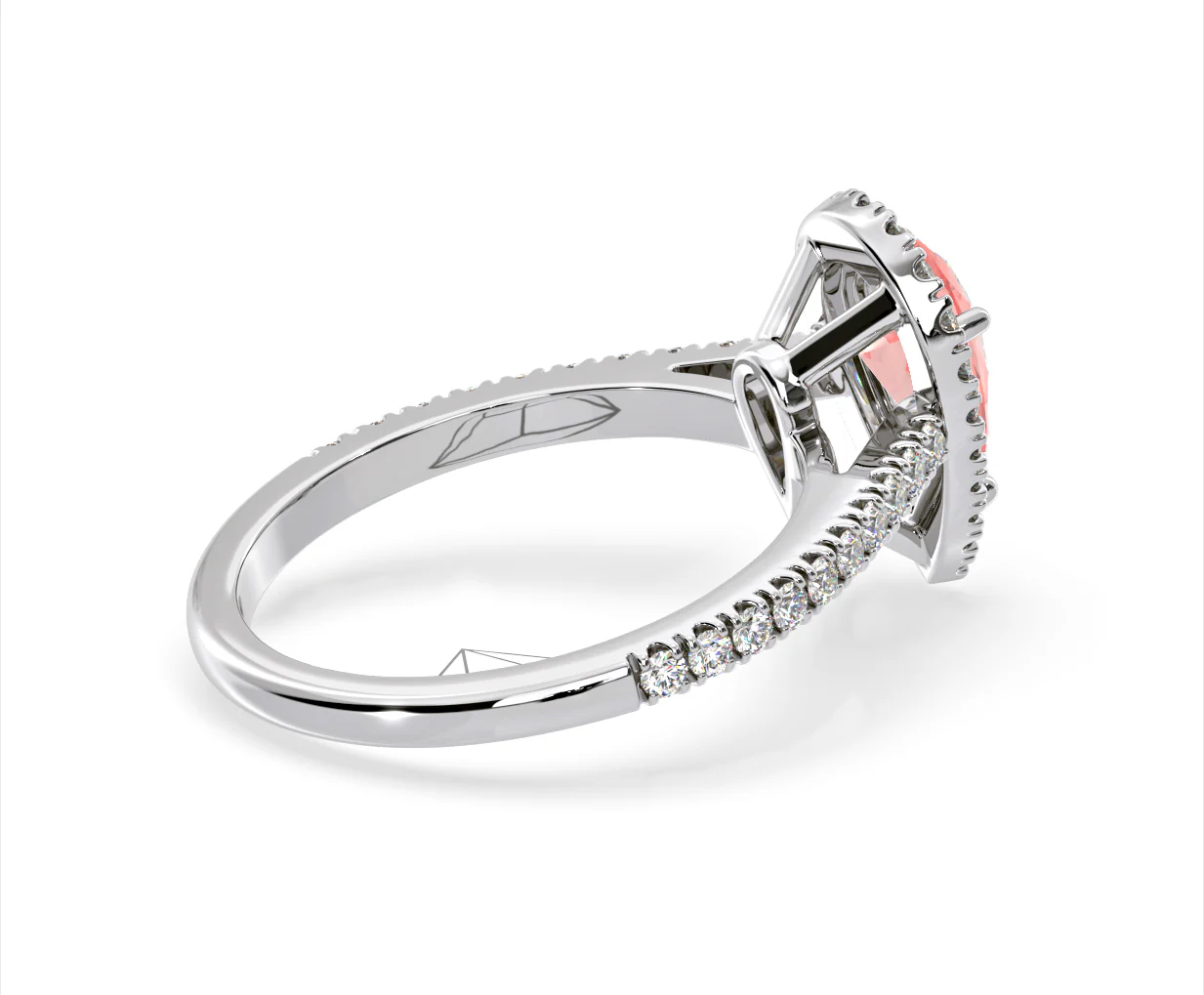 Diana Pink Lab Diamond Pear Halo Ring 1.60ct in Platinum - Elara Collection - Image 61