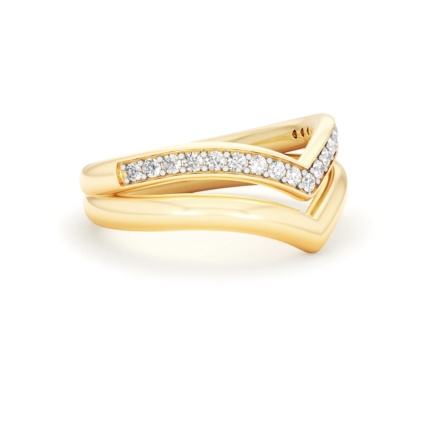 Dual 0.27ct Lab Diamond Stacking Wishbone Ring in 18K Gold Vermeil - Image 18
