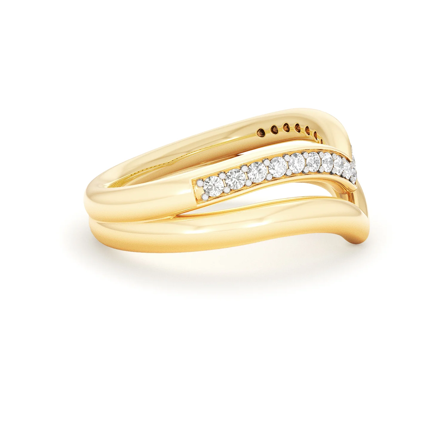 Dual 0.27ct Lab Diamond Stacking Wishbone Ring in 18K Gold Vermeil - Image 25