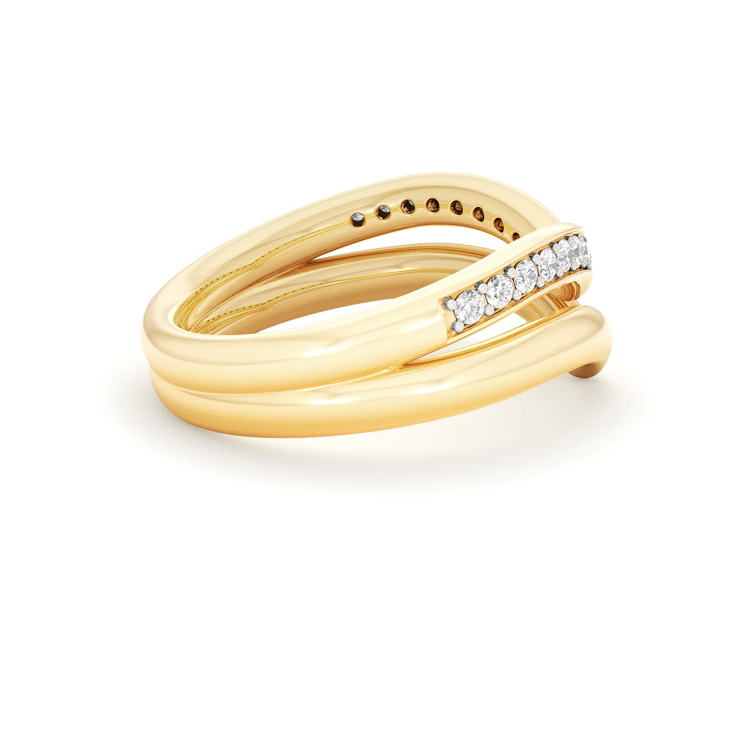 Dual 0.27ct Lab Diamond Stacking Wishbone Ring in 18K Gold Vermeil - Image 31