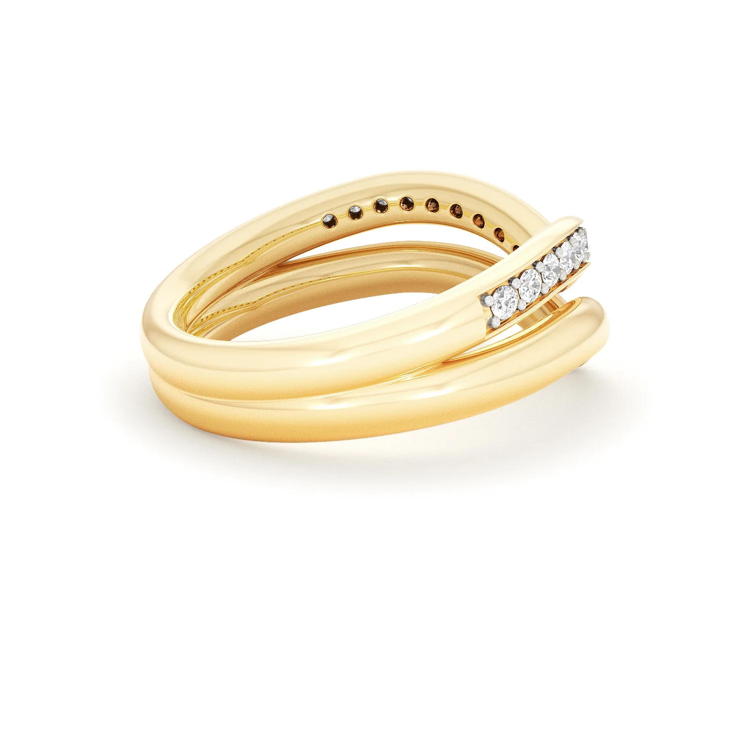 Dual 0.27ct Lab Diamond Stacking Wishbone Ring in 18K Gold Vermeil - Image 33
