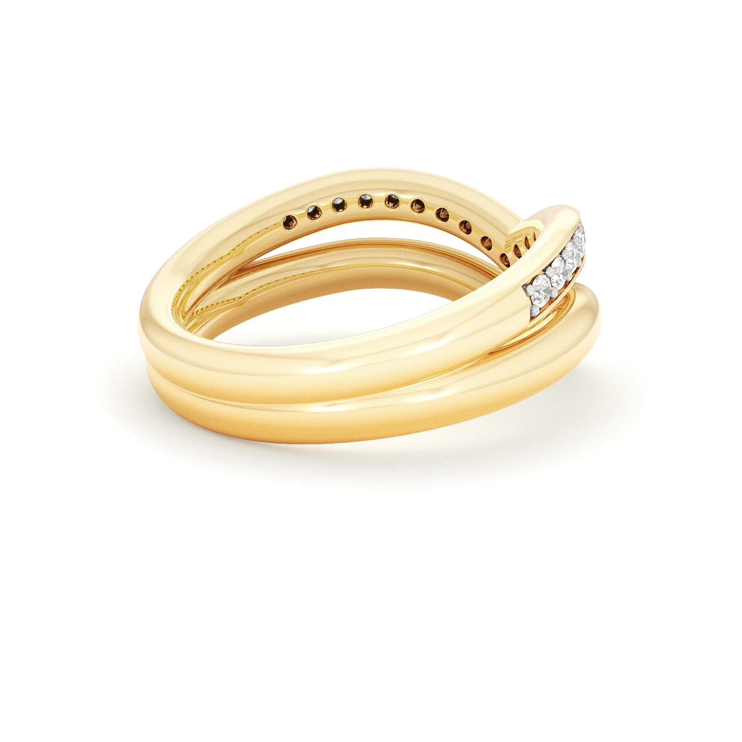 Dual 0.27ct Lab Diamond Stacking Wishbone Ring in 18K Gold Vermeil - Image 36