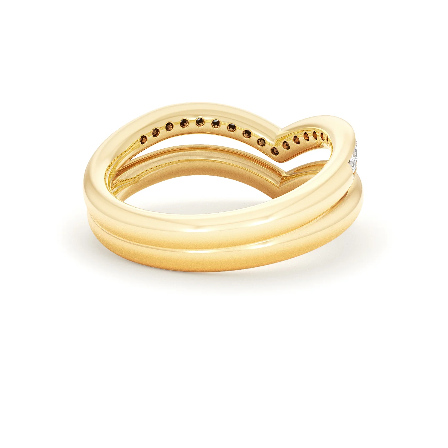 Dual 0.27ct Lab Diamond Stacking Wishbone Ring in 18K Gold Vermeil - Image 41