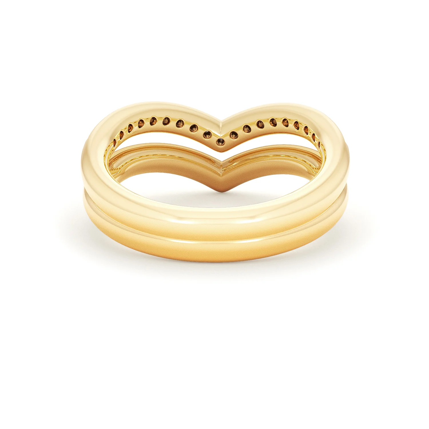 Dual 0.27ct Lab Diamond Stacking Wishbone Ring in 18K Gold Vermeil - Image 47
