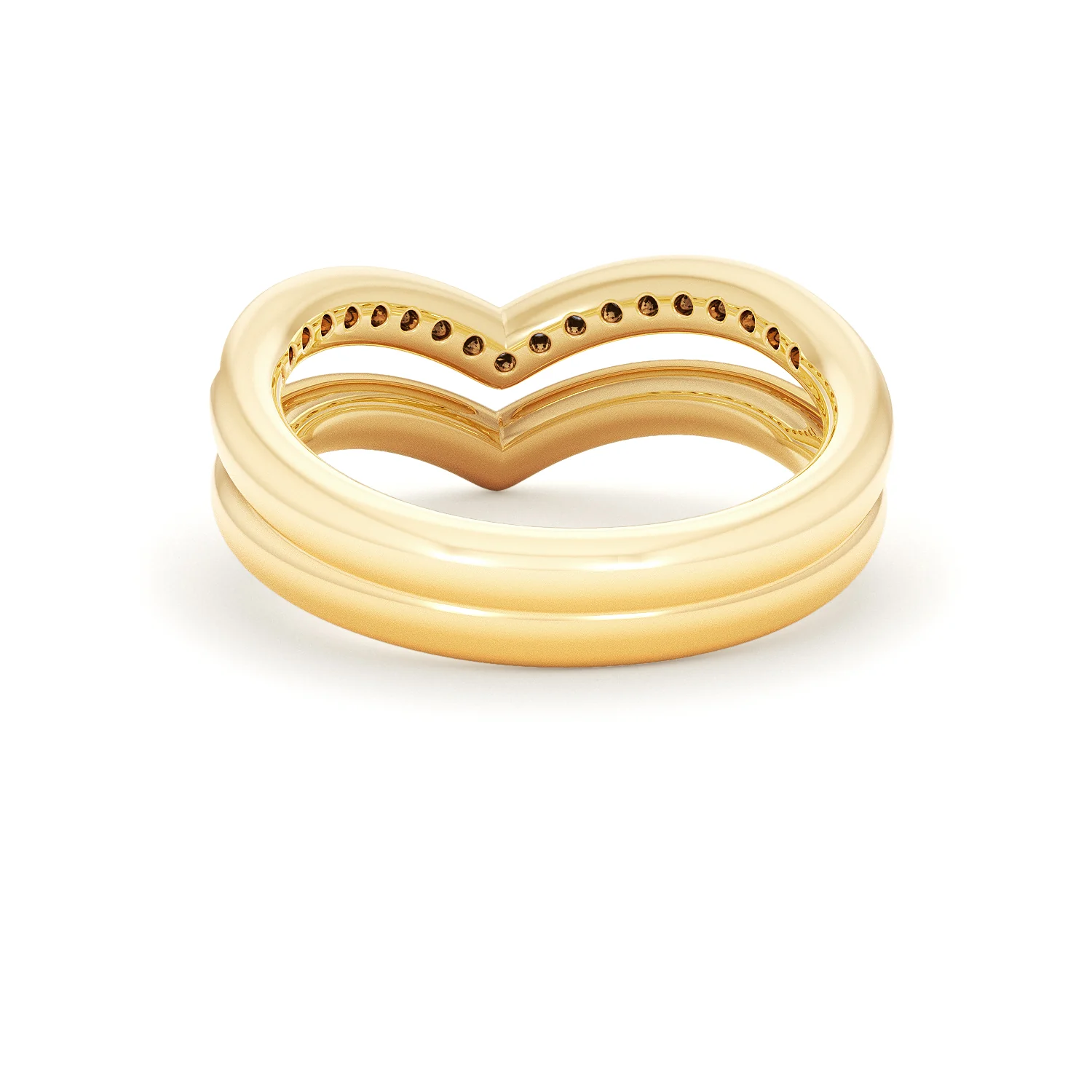 Dual 0.27ct Lab Diamond Stacking Wishbone Ring in 18K Gold Vermeil - Image 50