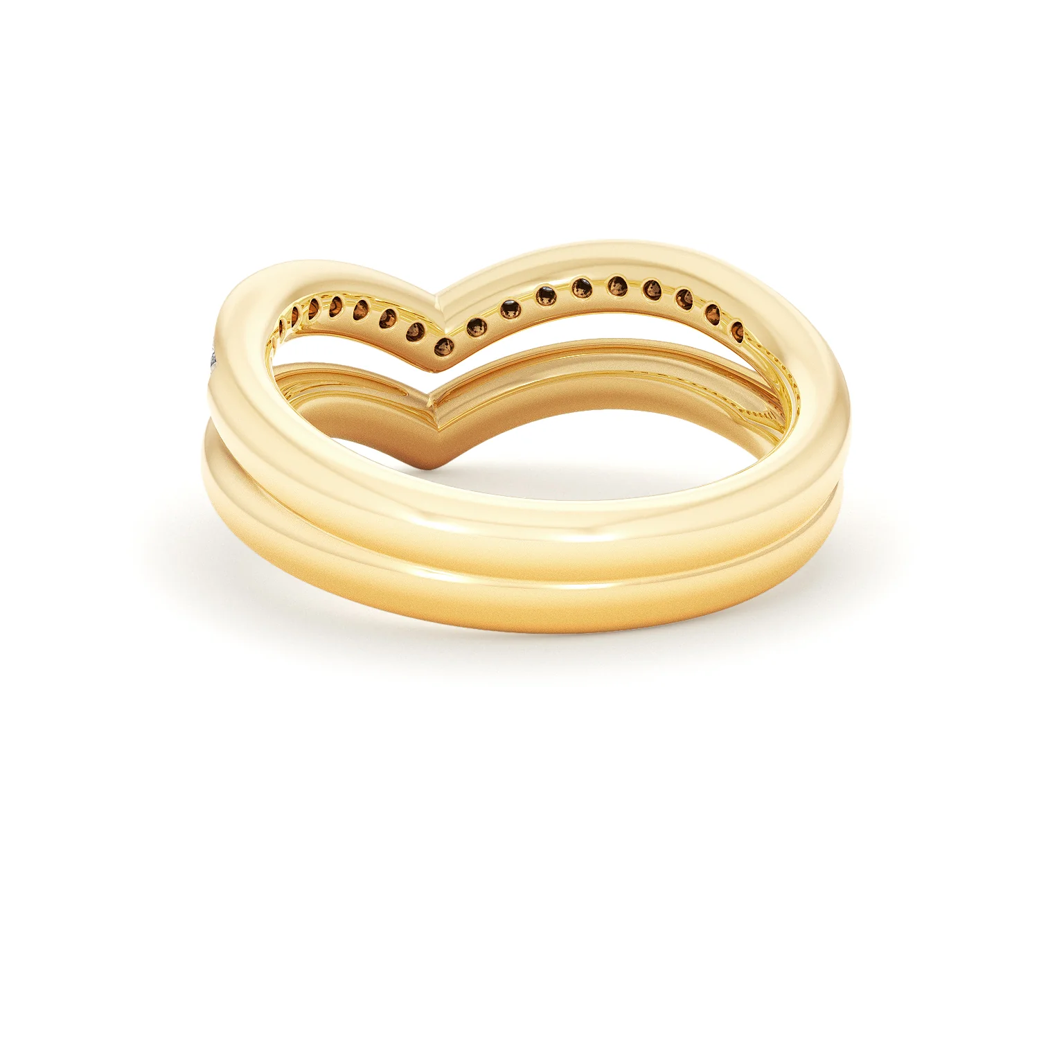Dual 0.27ct Lab Diamond Stacking Wishbone Ring in 18K Gold Vermeil - Image 52