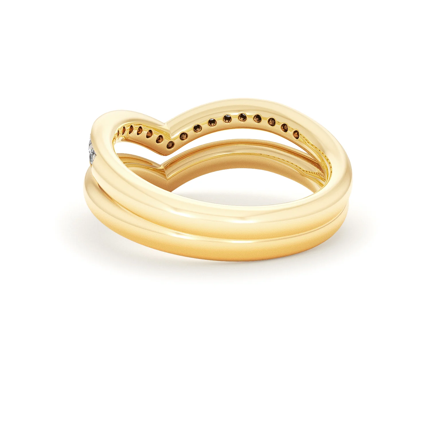 Dual 0.27ct Lab Diamond Stacking Wishbone Ring in 18K Gold Vermeil - Image 54