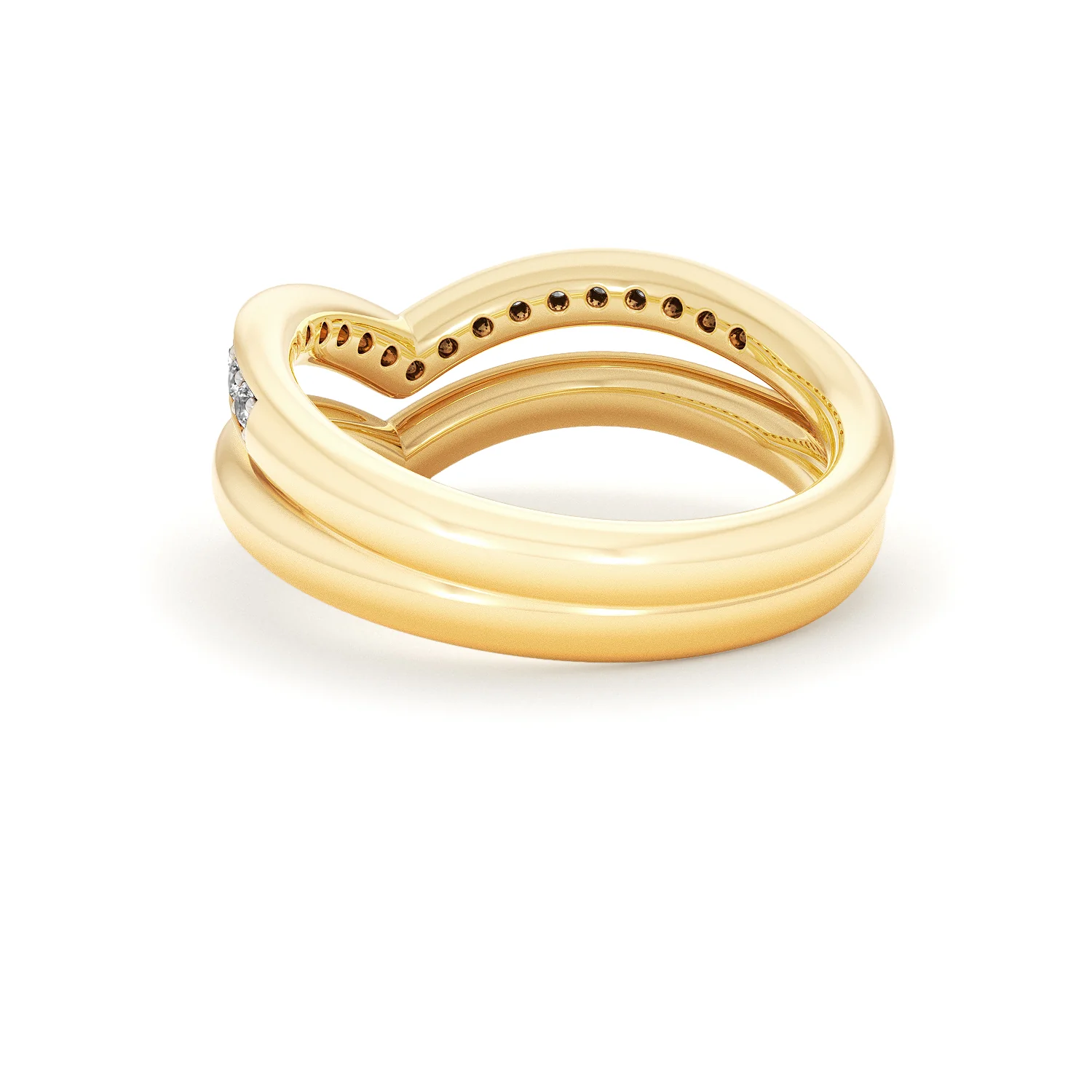 Dual 0.27ct Lab Diamond Stacking Wishbone Ring in 18K Gold Vermeil - Image 55