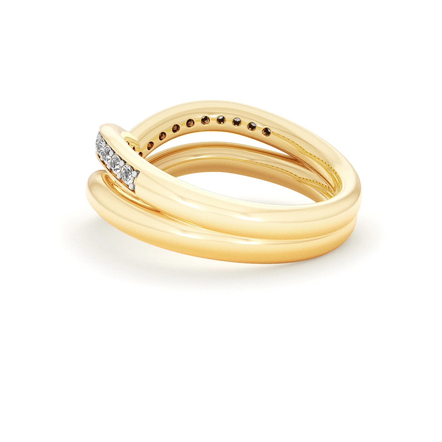 Dual 0.27ct Lab Diamond Stacking Wishbone Ring in 18K Gold Vermeil - Image 60