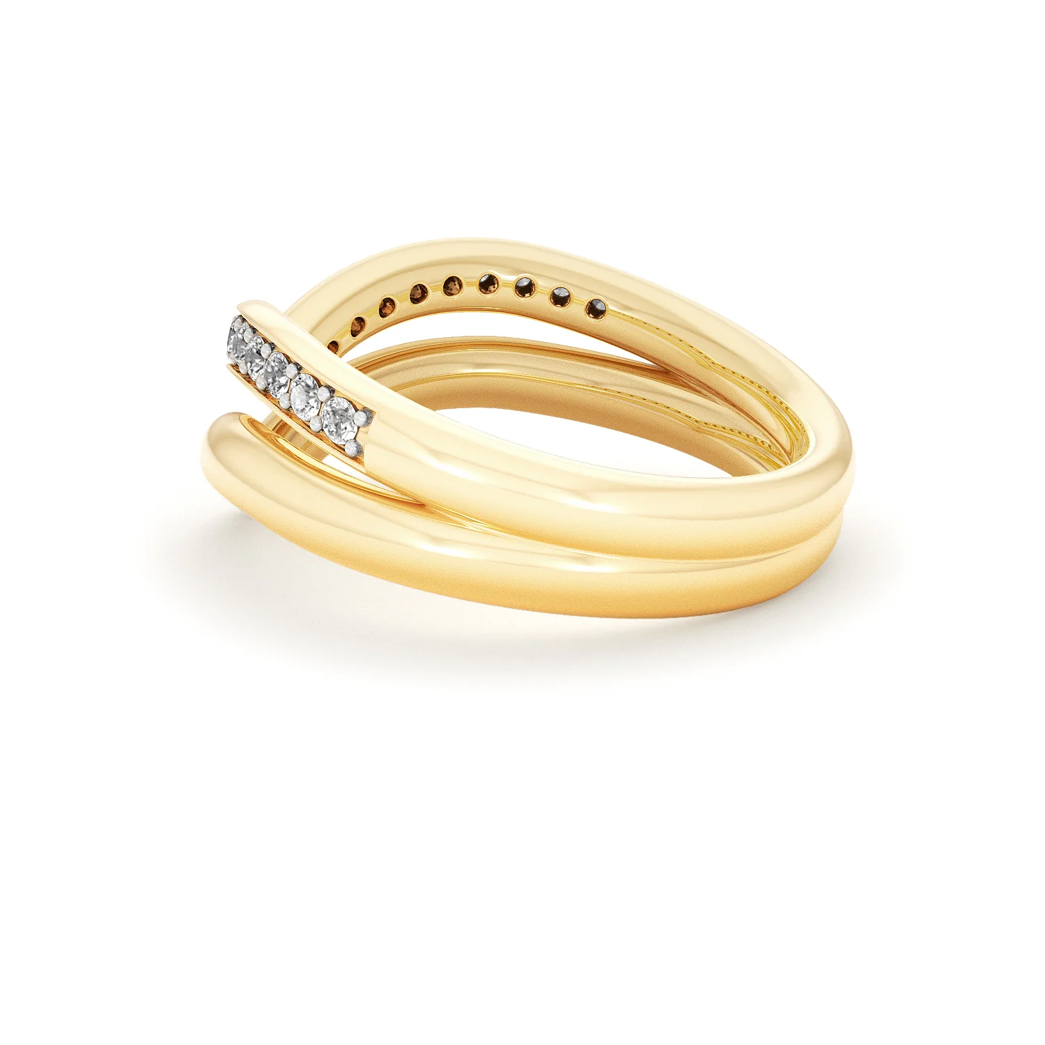 Dual 0.27ct Lab Diamond Stacking Wishbone Ring in 18K Gold Vermeil - Image 62