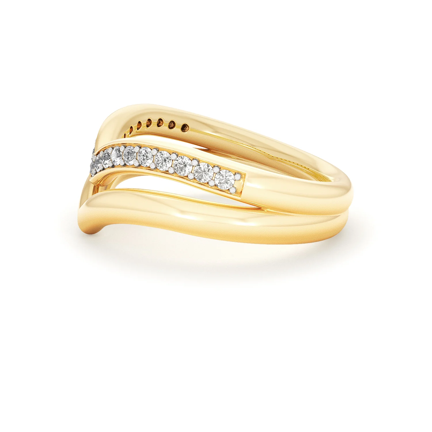 Dual 0.27ct Lab Diamond Stacking Wishbone Ring in 18K Gold Vermeil - Image 70