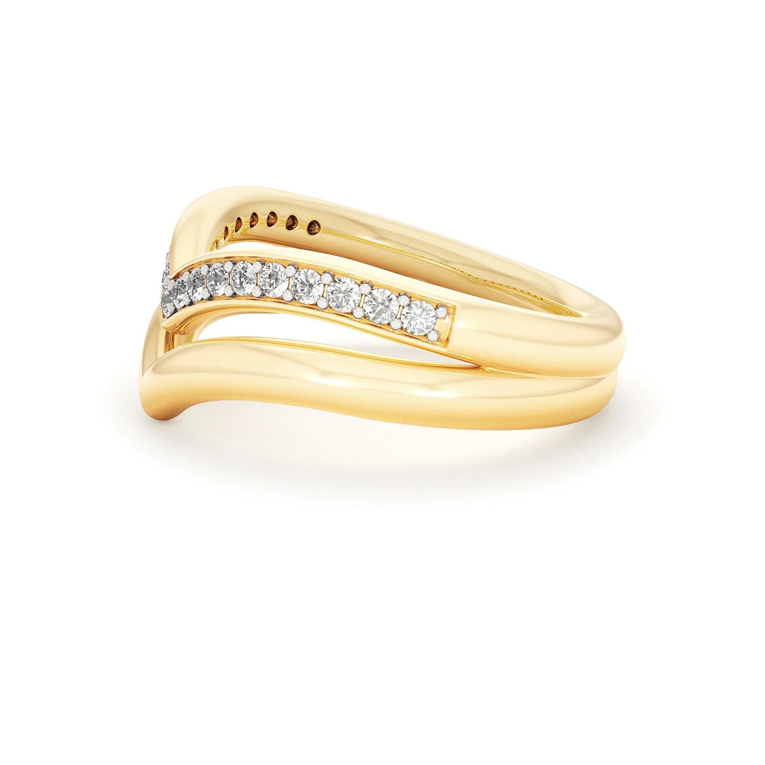 Dual 0.27ct Lab Diamond Stacking Wishbone Ring in 18K Gold Vermeil - Image 71
